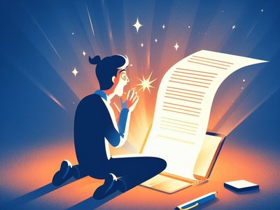 A person in awe of their computer